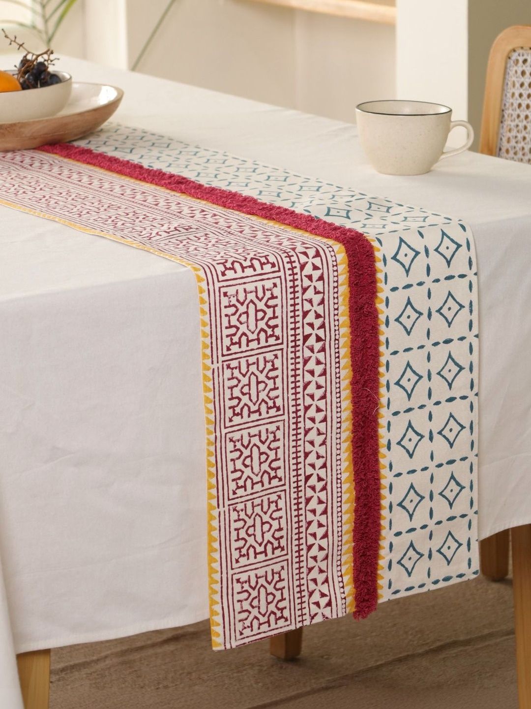 ABSTRACT INDIA Maroon Printed Table Runners-picture-17