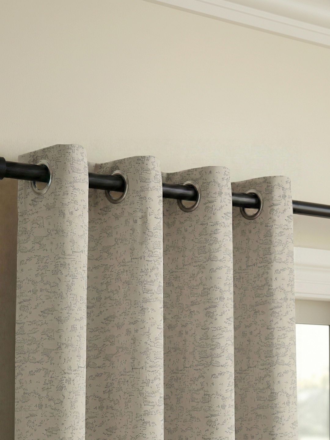 Home Spark Cream-Coloured Black Out Door Curtain-image-47