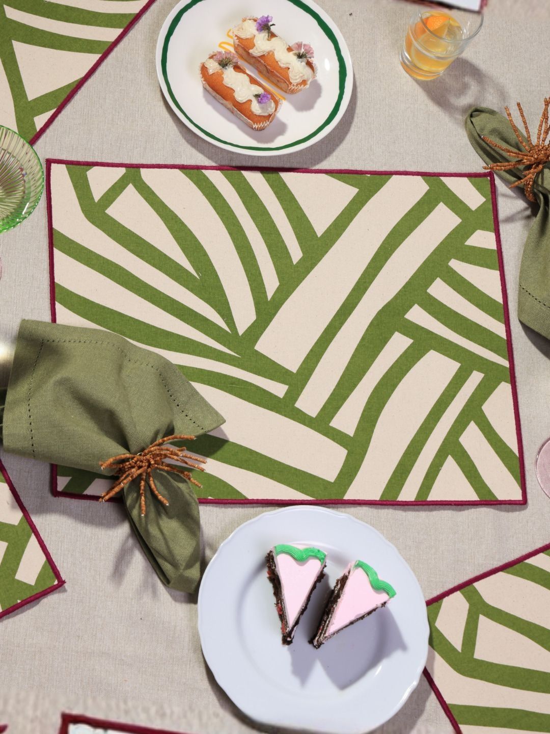 Bottega Pereira Green 4-Pcs Cotton Table Placement-picture-25