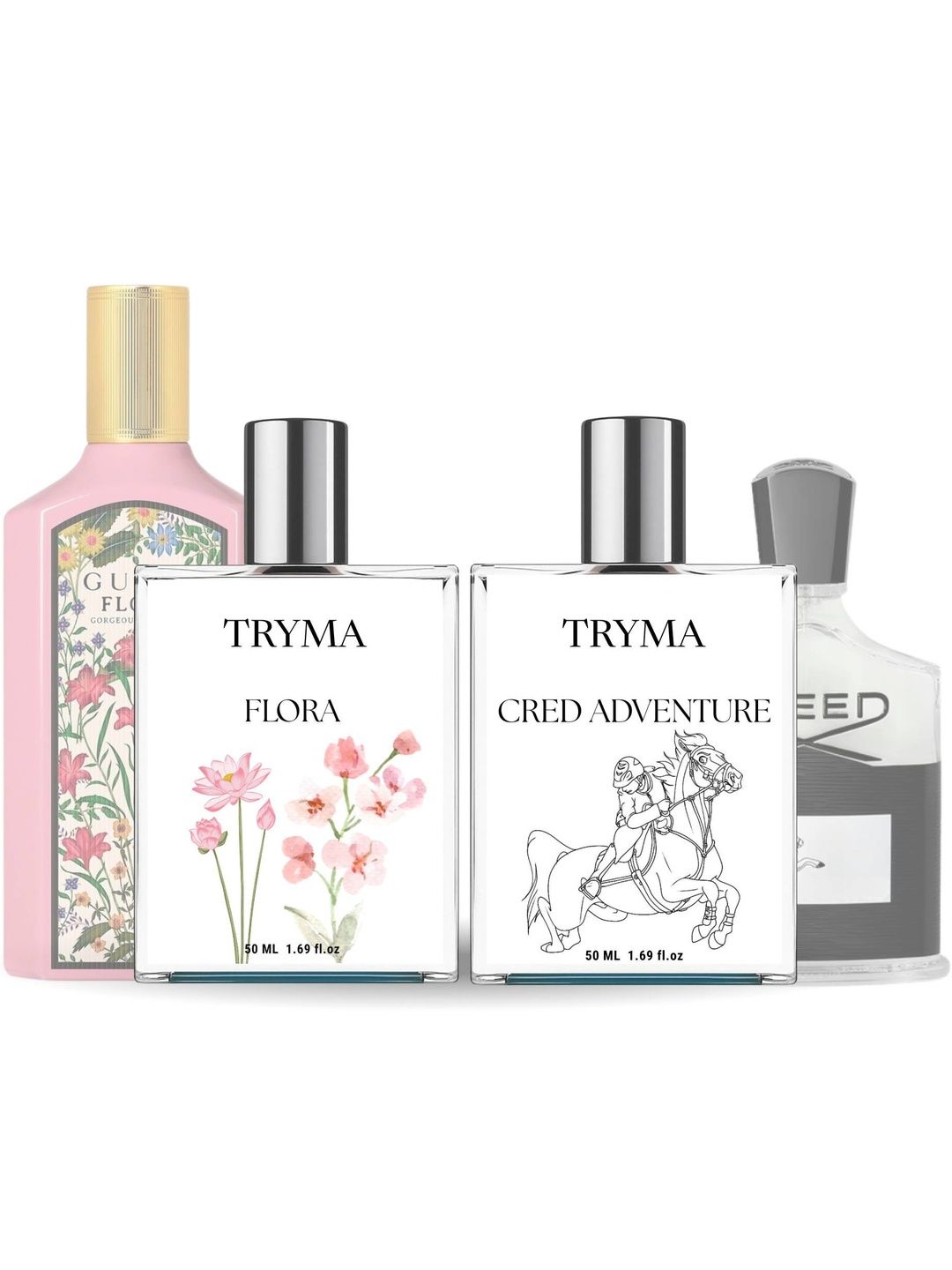 TRYMA Men & Women Set Of 2 Flora & Cred Long Lasting Eau De Parfum - 50 ml Each-image-29