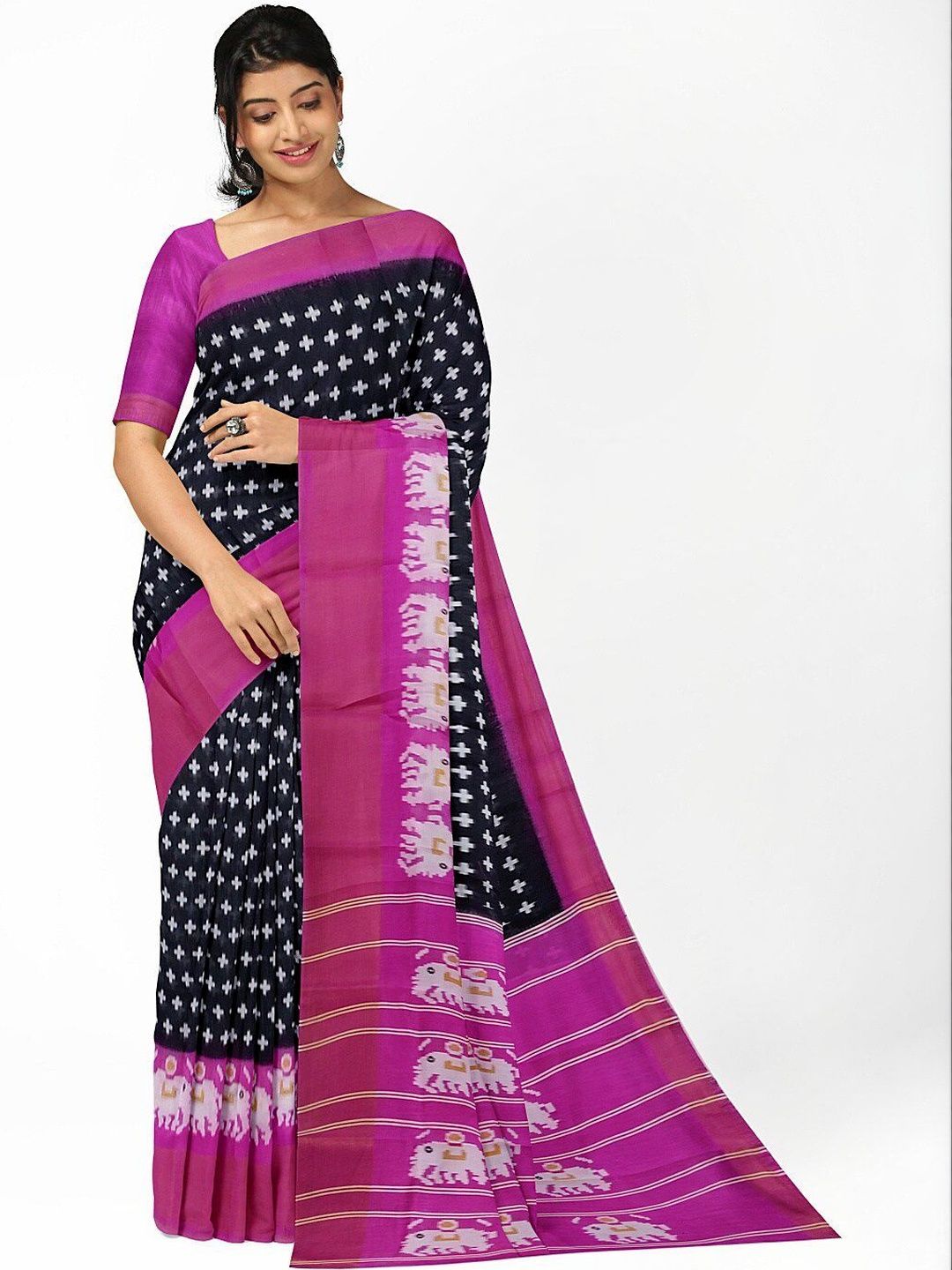 YUGAVEERAA Ethnic Motifs Art Silk Handloom Banarasi Saree-picture-34