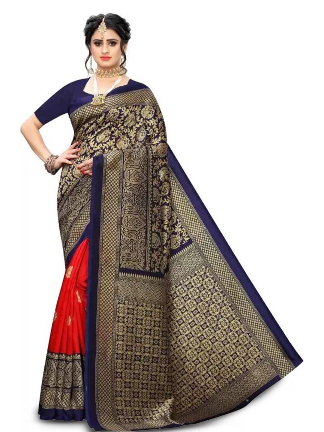 Varutex Ethnic Motifs Zari Art Silk Banarasi Saree-picture-14