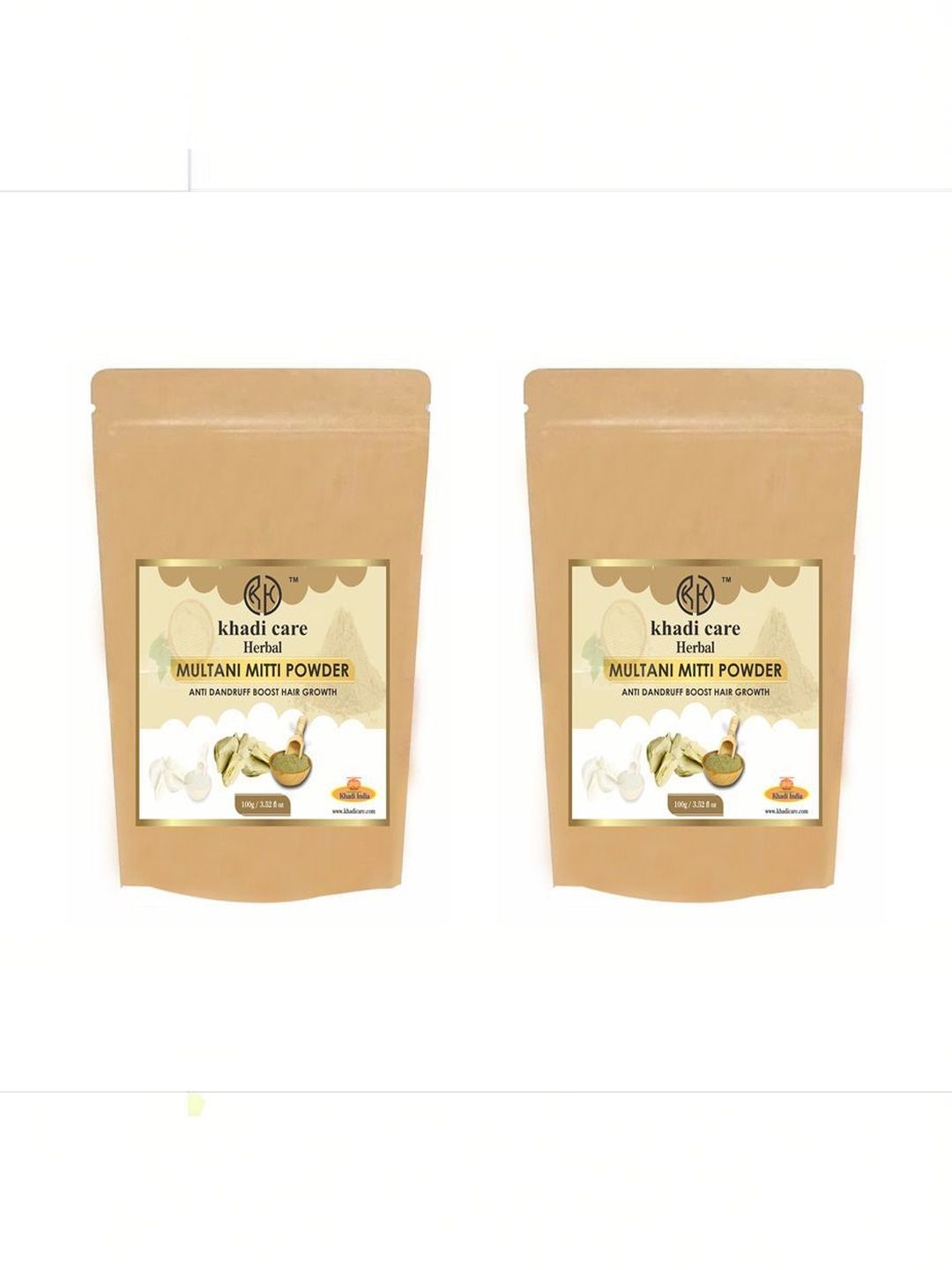KHADI CARE Set Of 2 Multani Mitti Powder- 100 g Each-picture-39
