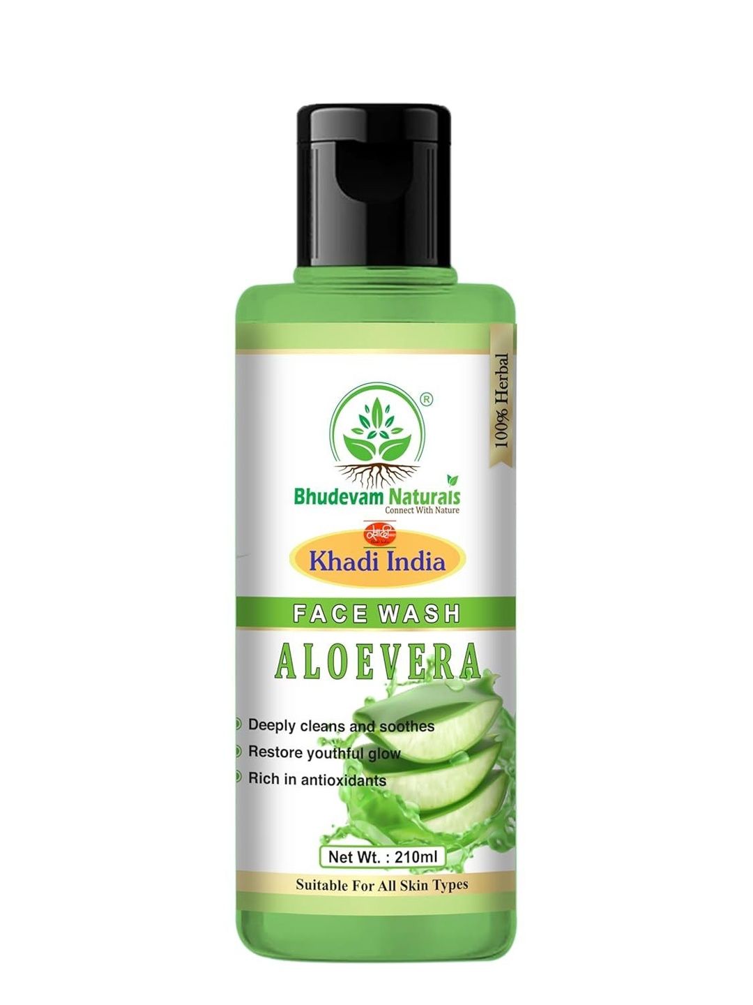 Bhudevam Naturals Aloe Vera Face Wash For Hydrates Skin & Removes Dirt - 210 ml-picture-41