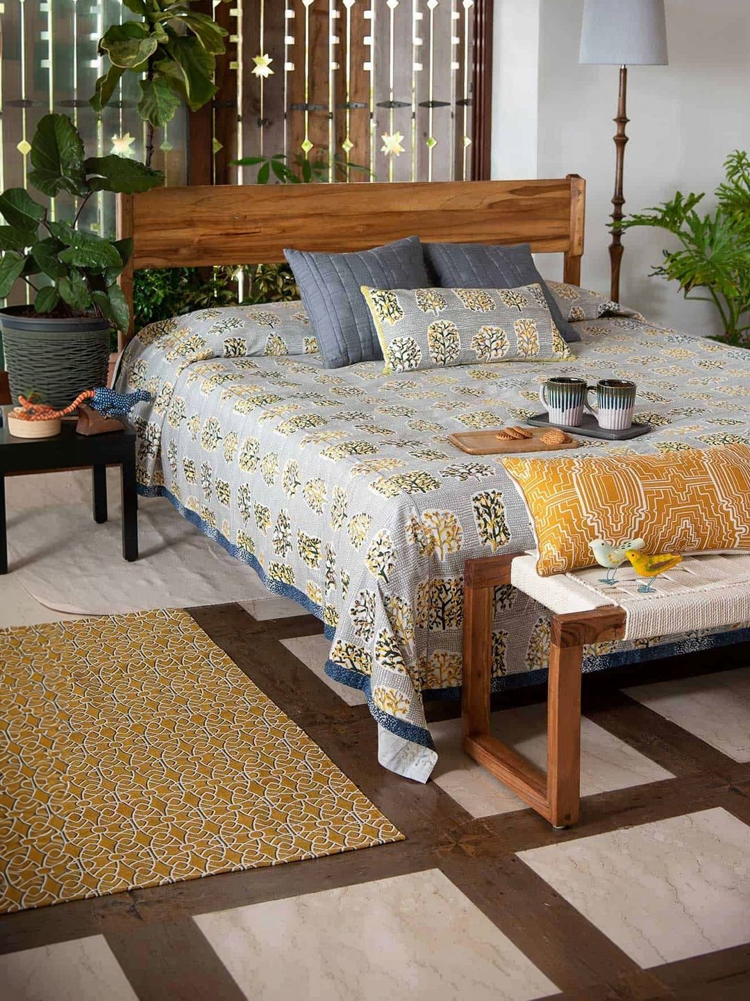 FREEDOM TREE Blue Printed Bed Covers-picture-22