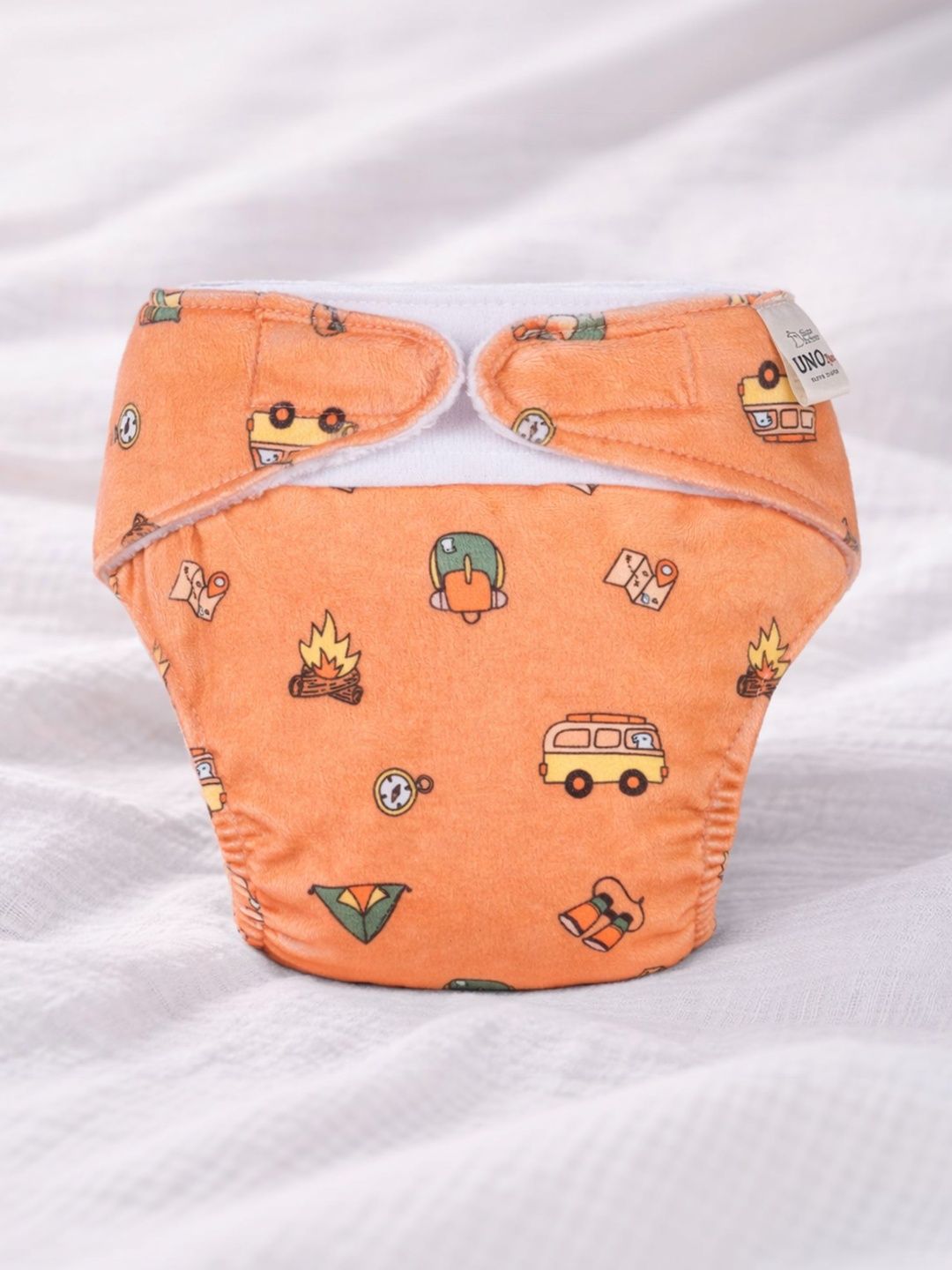 SuperBottoms Printed UNO Luxe Cloth Diaper With Velcro Closure-image-43