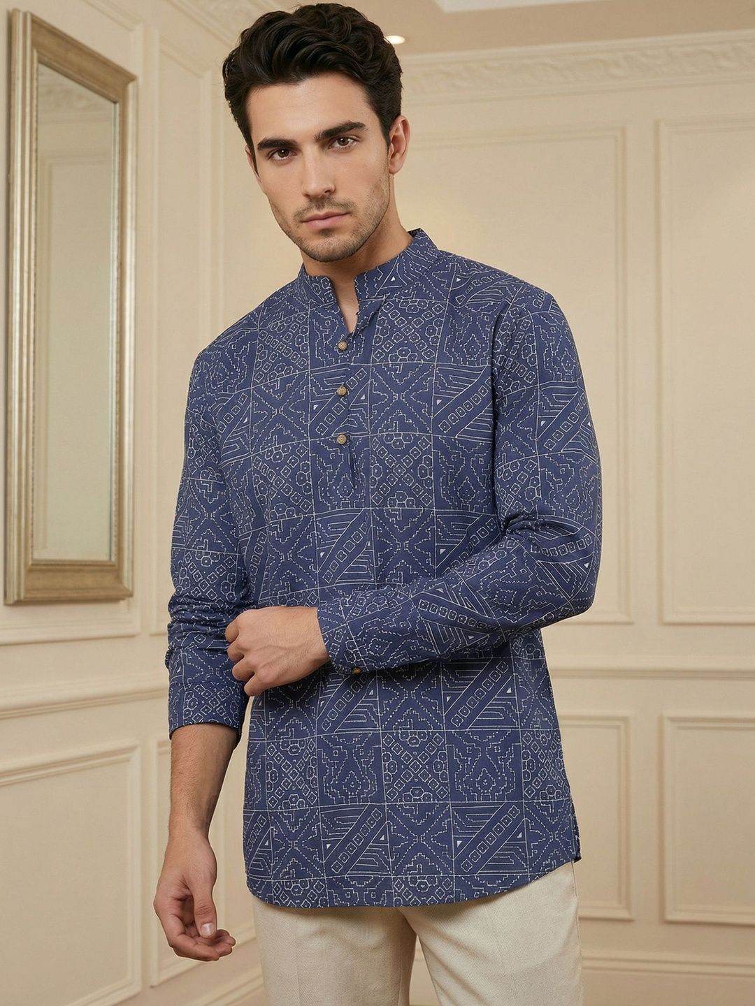Jompers Men Geometric Printed Kurta-image-41