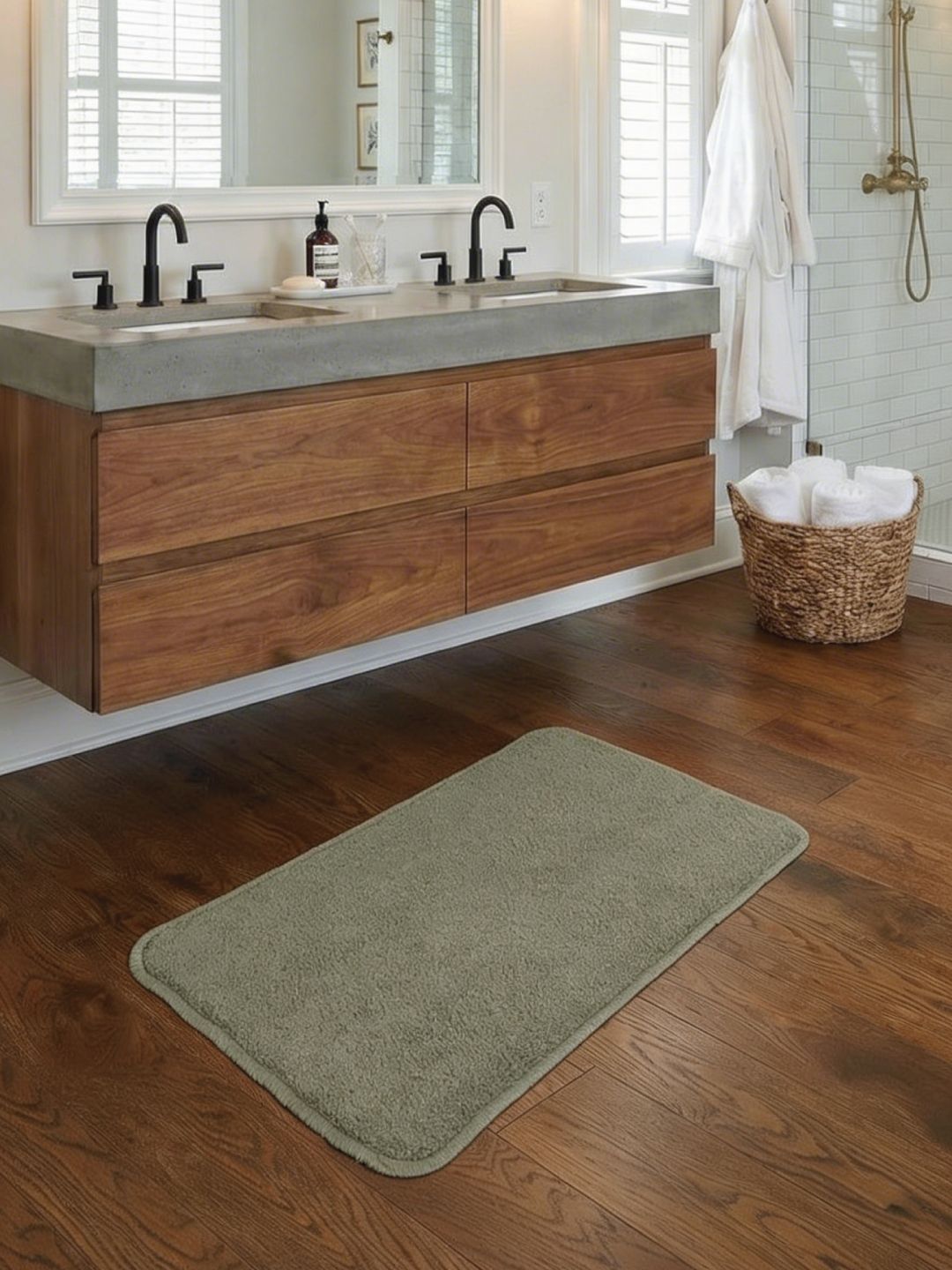 Homzz Green Textured Cotton Doormats-image-30