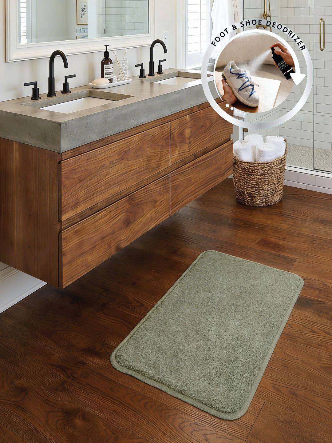 Homzz Green Textured Cotton Doormats-image-33