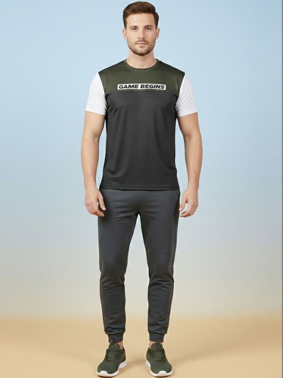 Here&Now X Game Begins Men Typography Colourblocked T-shirt-picture-16
