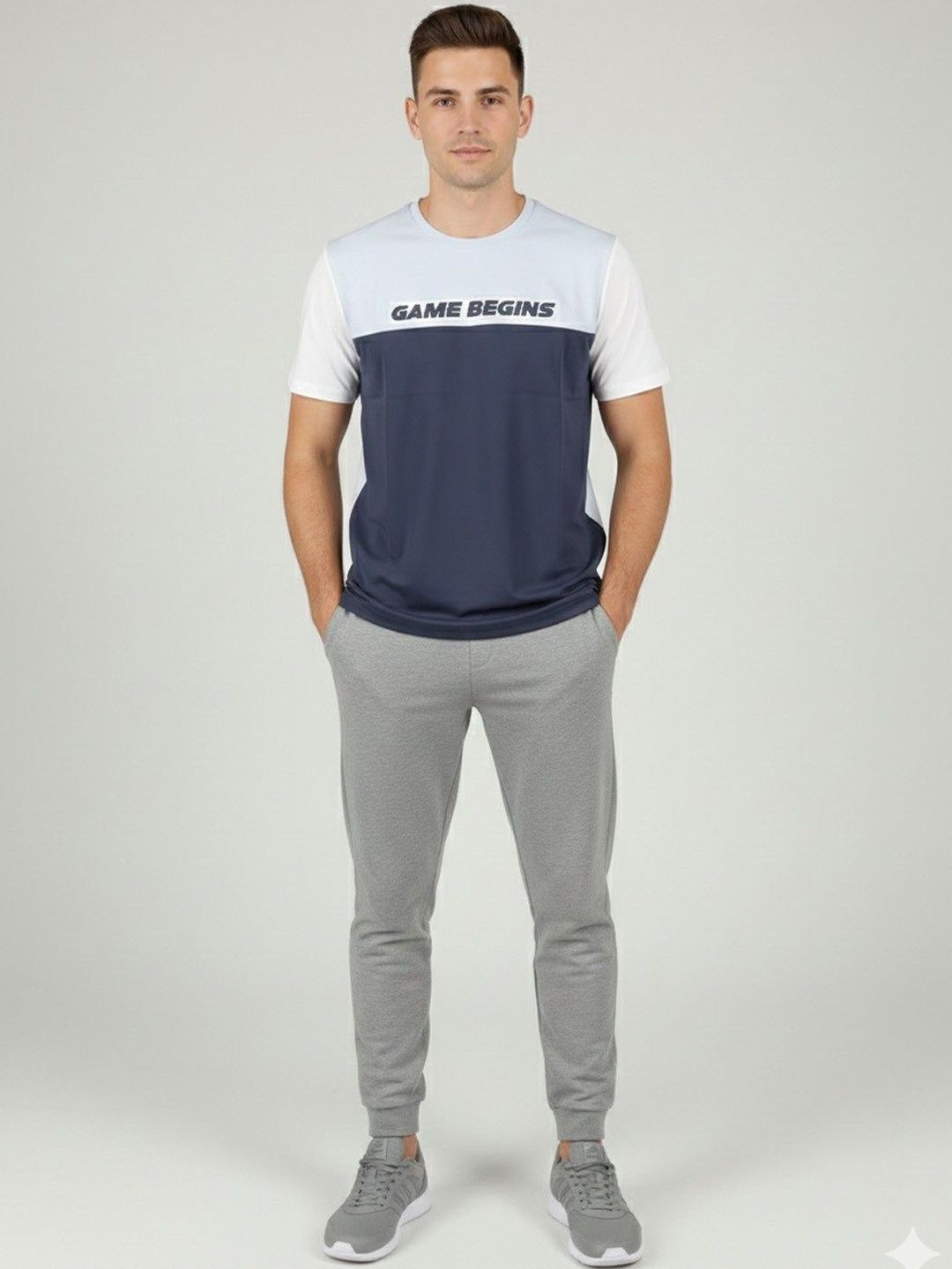 Here&Now X Game Begins Men Typography Colourblocked T-shirt-picture-15