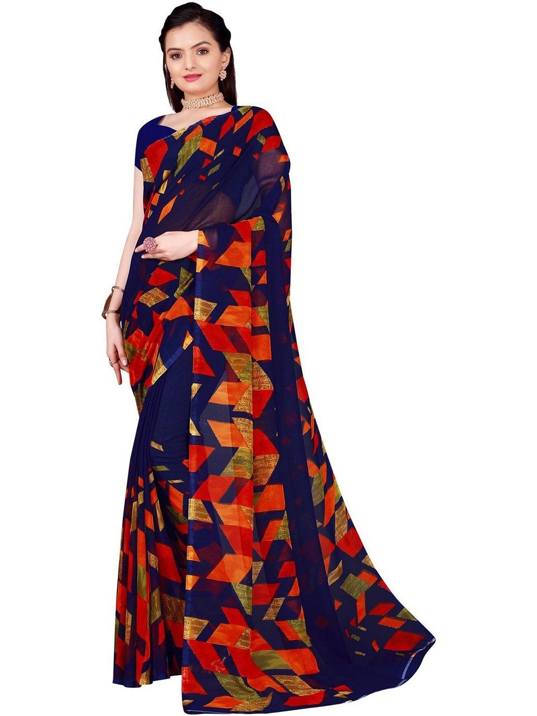 YUGAVEERAA Poly Georgette Saree-picture-42