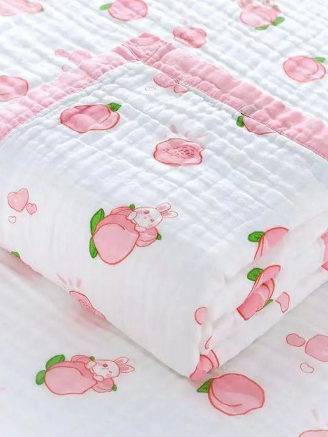 BABY MUSLIN Blue & White 1 Printed 500 GSM Bath Towel-image-21