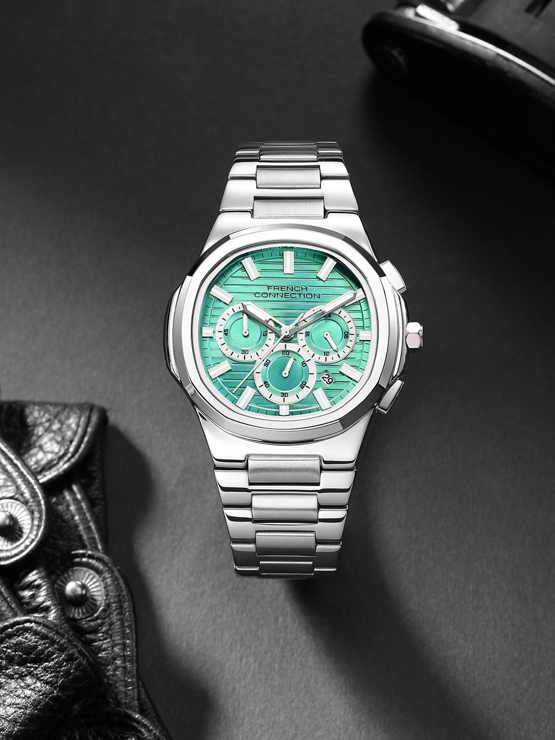 French Connection Men Printed Dial & Stainless Steel Bracelet Style Straps Analogue Chronograph Watch-picture-31