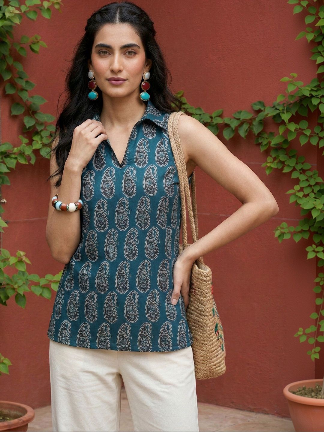 Anouk Rustic Print Ethnic Top-picture-56