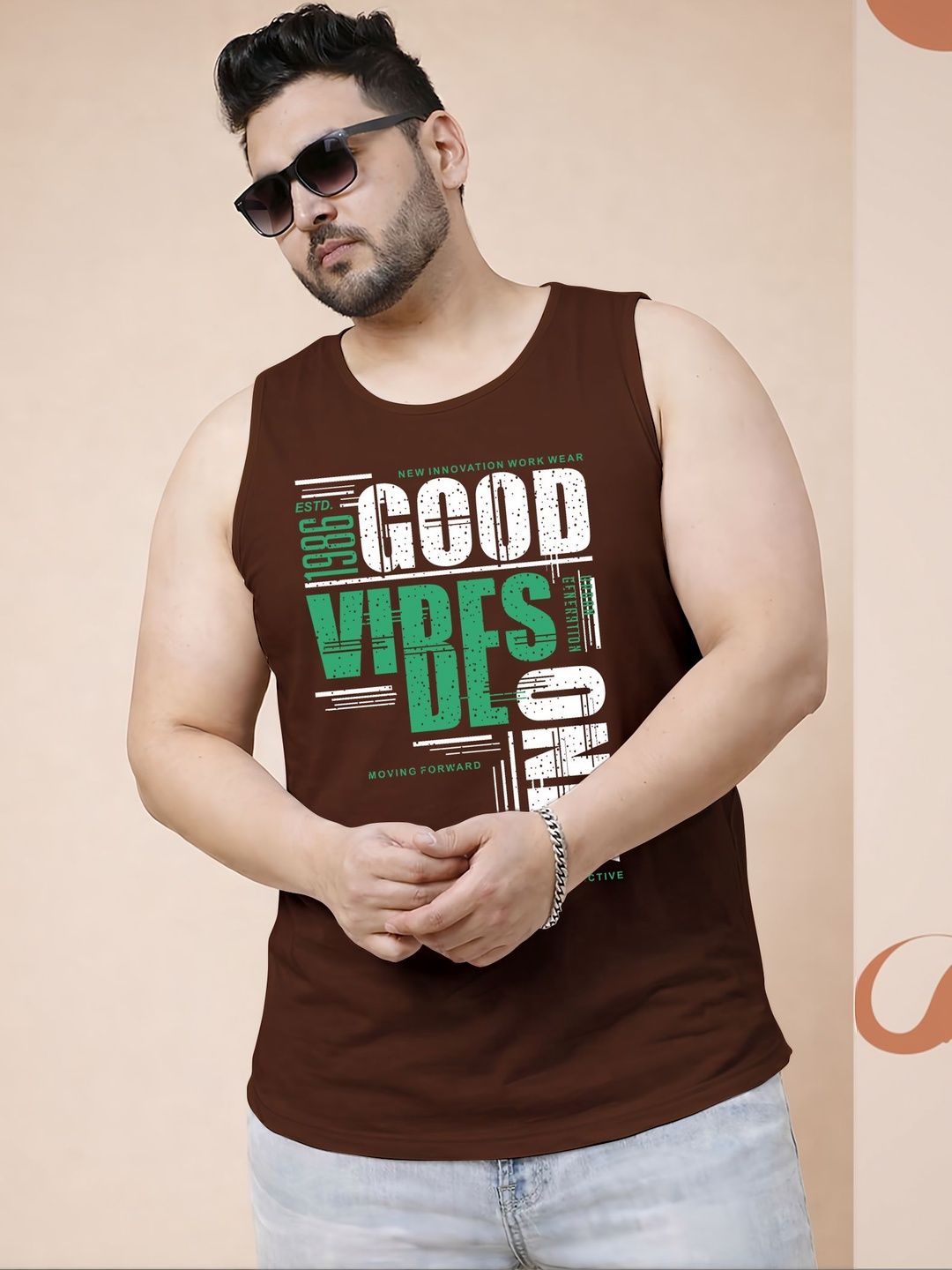 Triptee Printed Cotton Gym Vest-picture-30