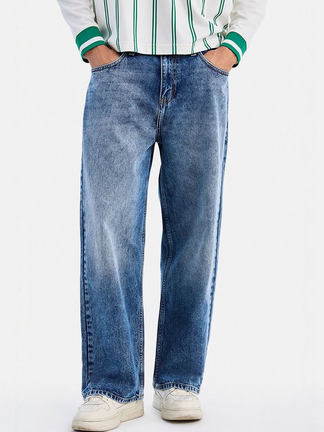 Snitch Snitch Blue Mid-Rise Baggy Jeans