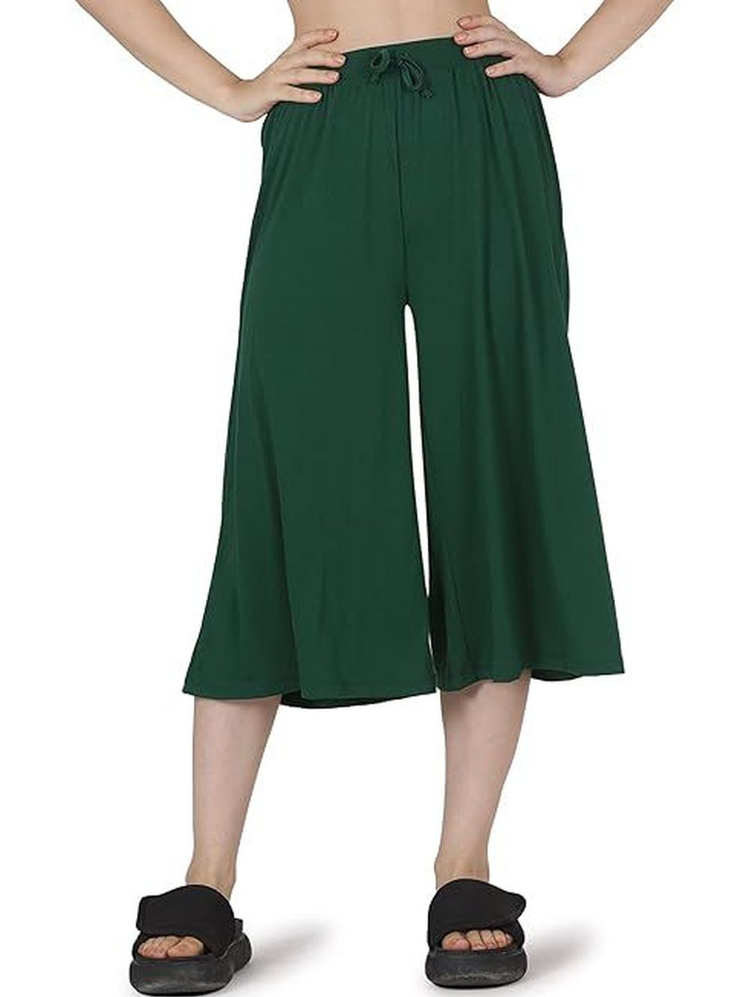 Frenchtrendz Women Knitted Cropped Palazzos-picture-3