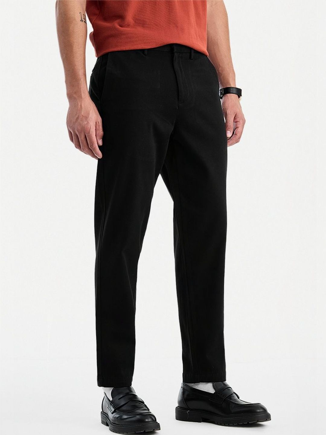 Snitch Men Textured Chinos Trousers-picture-53