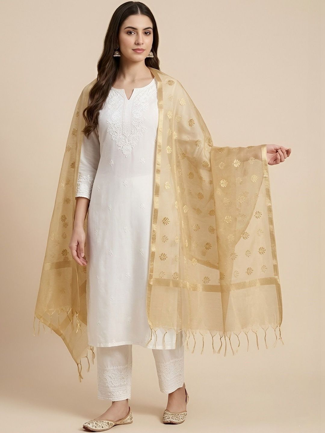 MUFFLY Ethnic Motifs Embroidered Dupatta with Thread Work-picture-57