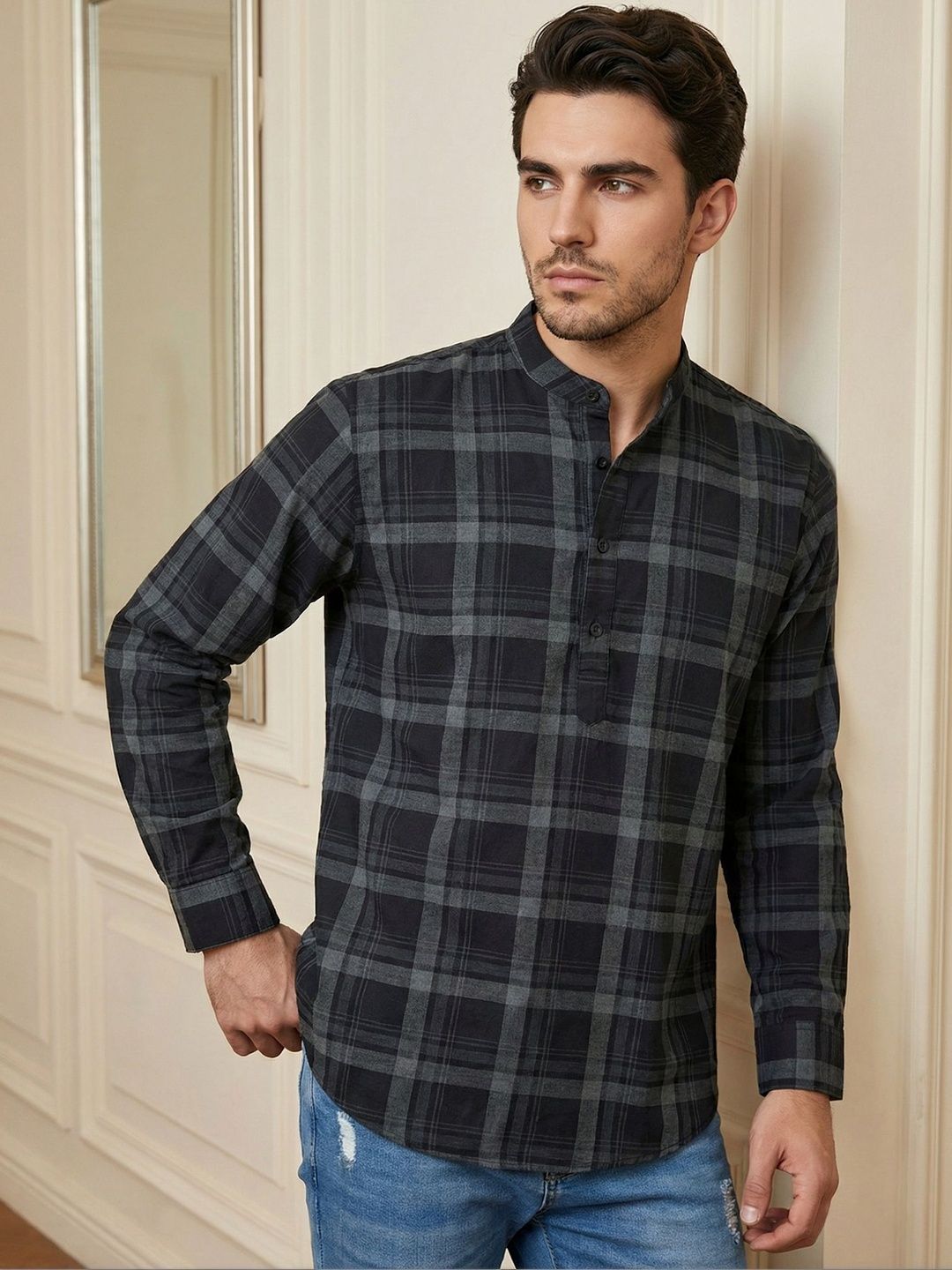 Jompers Men Checked Kurta-picture-33