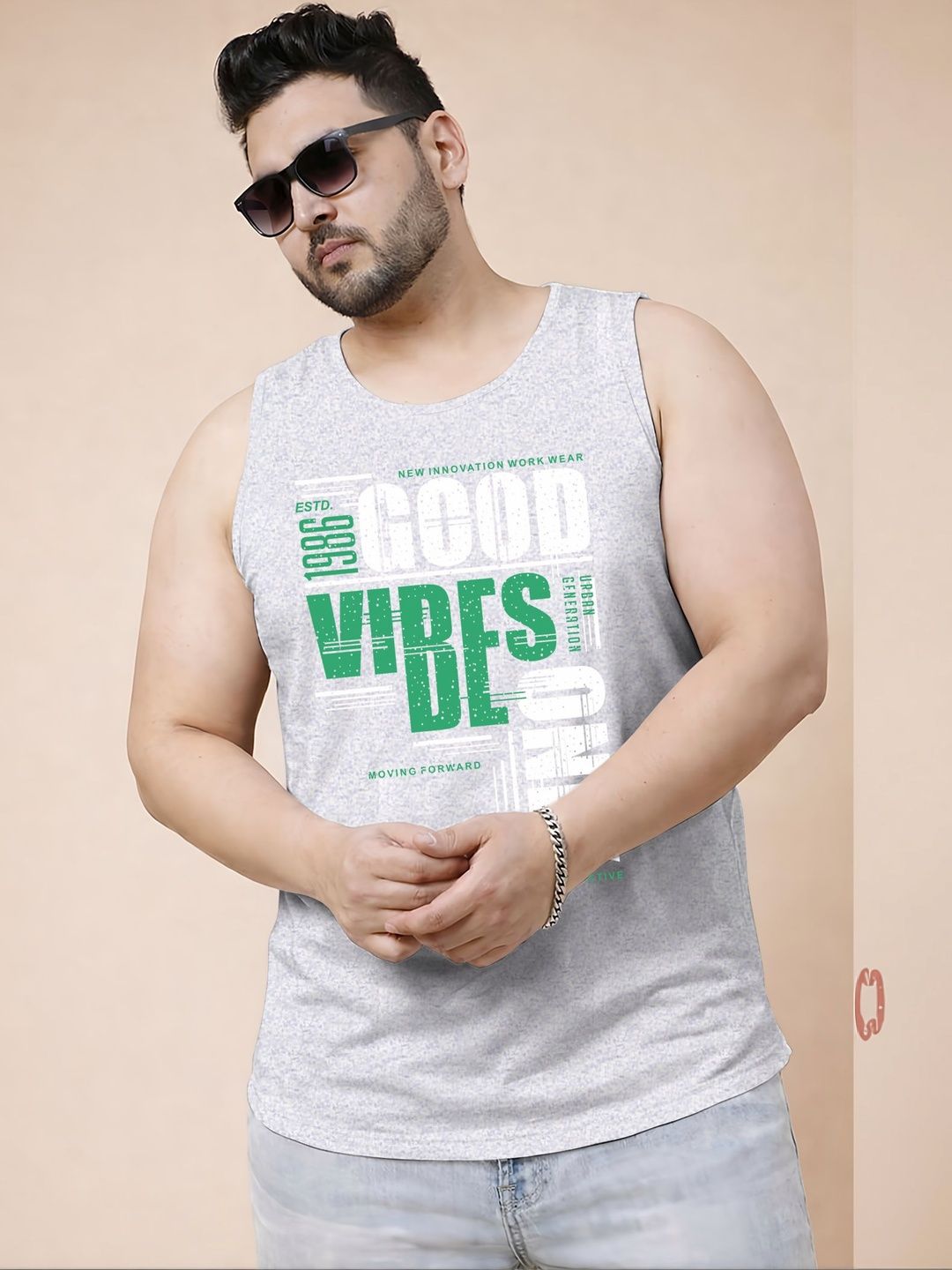 Triptee Printed Cotton Gym Vest-picture-38