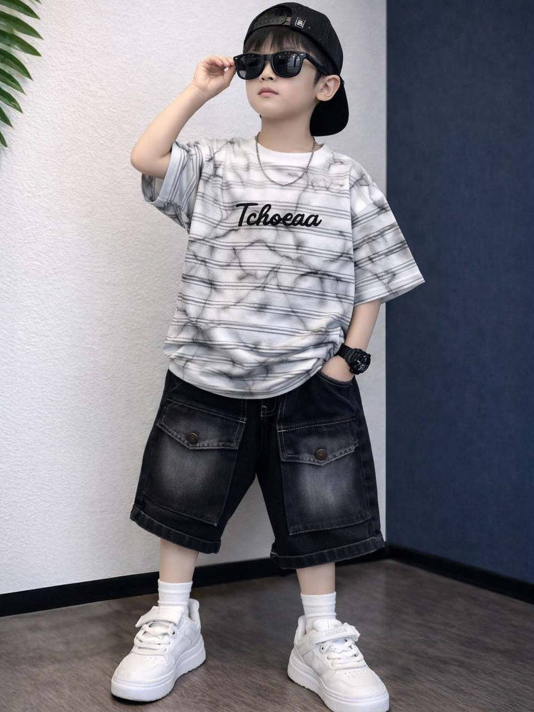 Xsole Boys Printed T-shirt with Shorts-picture-12