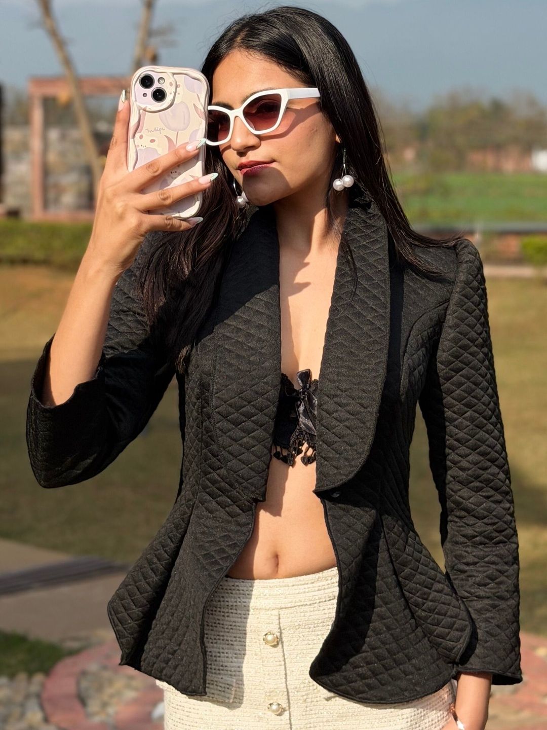 TANDUL Quilted Long Sleeve Blazer-picture-48
