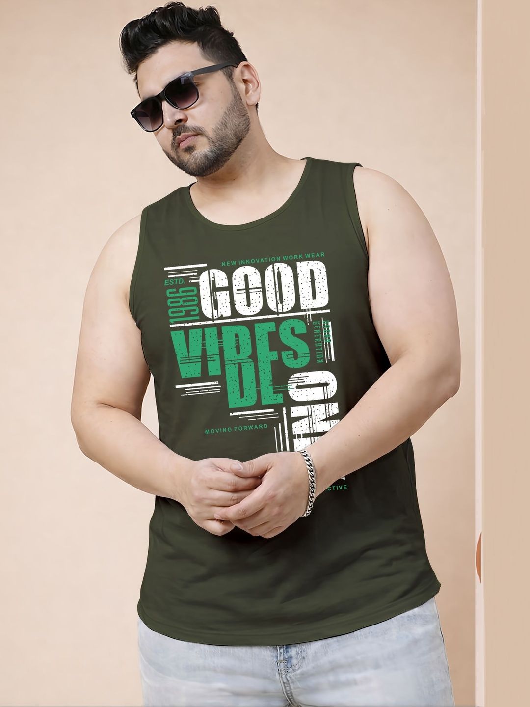 Triptee Printed Cotton Gym Vest-picture-53