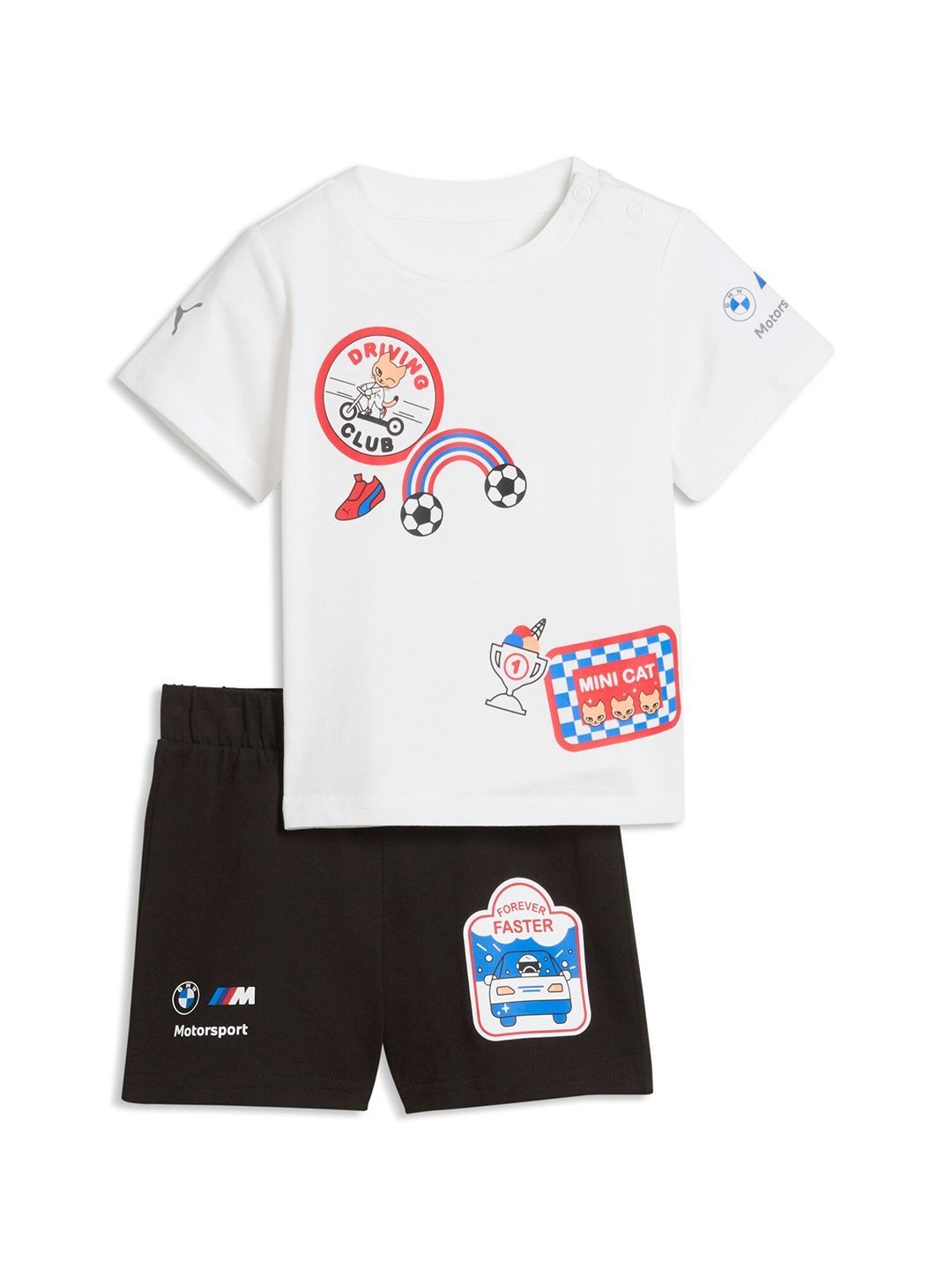 PUMA Motorsport Kids Printed Round Neck Short Sleeves T-shirt with Shorts-picture-47