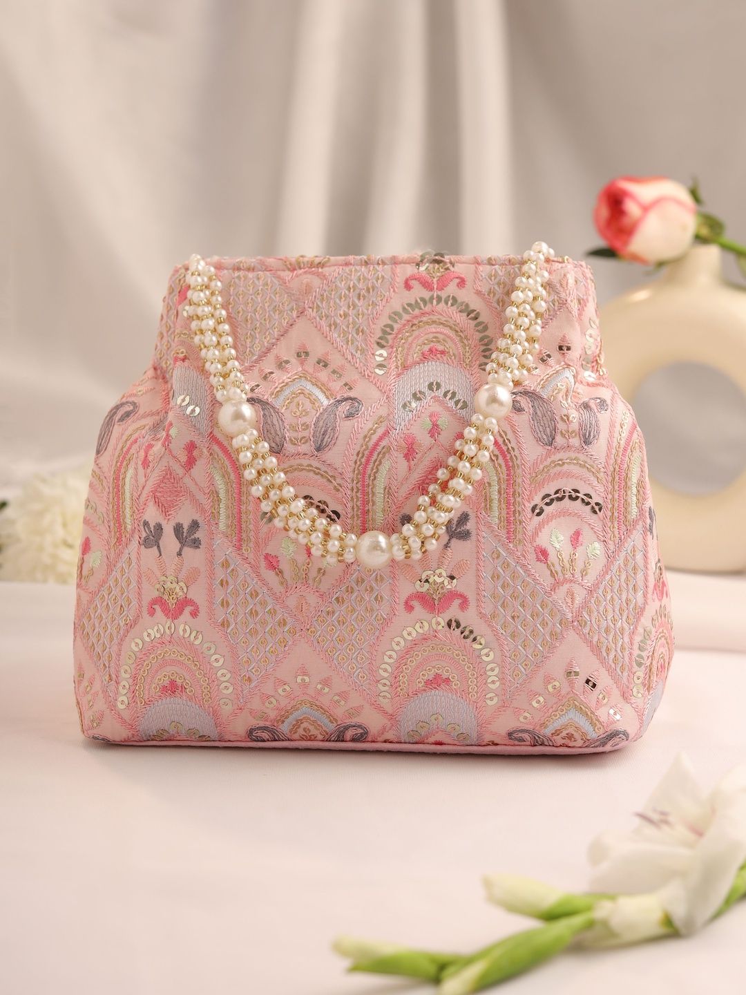 Qiroko Embroidered Potli Clutch-picture-34
