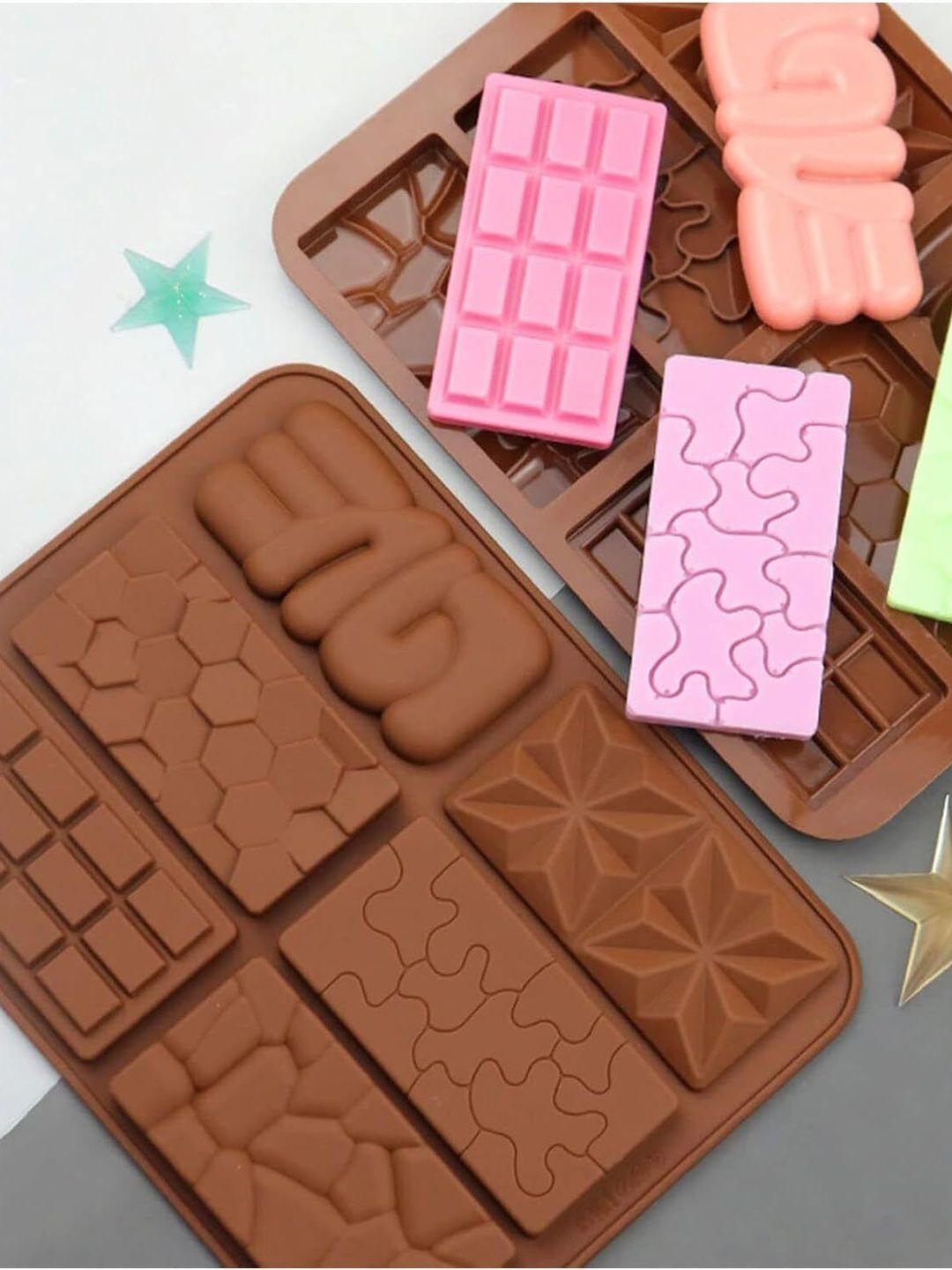 glamaxy Brown & Pink Silicone Baking Moulds-image-26