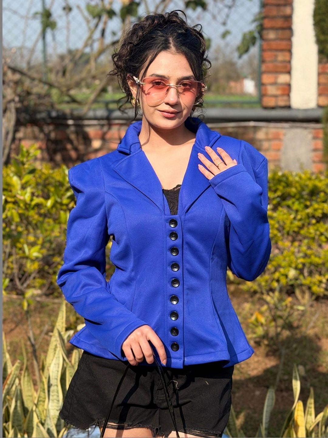 BAESD Printed Notched Lapel Single-Breasted Blazers-image-9