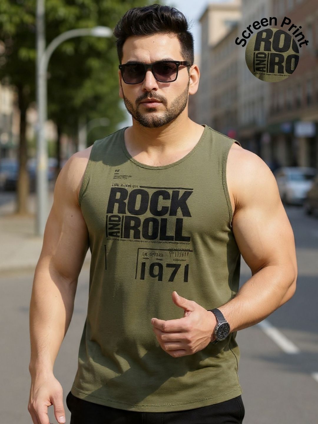 Rigo Typography Printed Cotton Round Neck Sleeveless Gym Vest-picture-29
