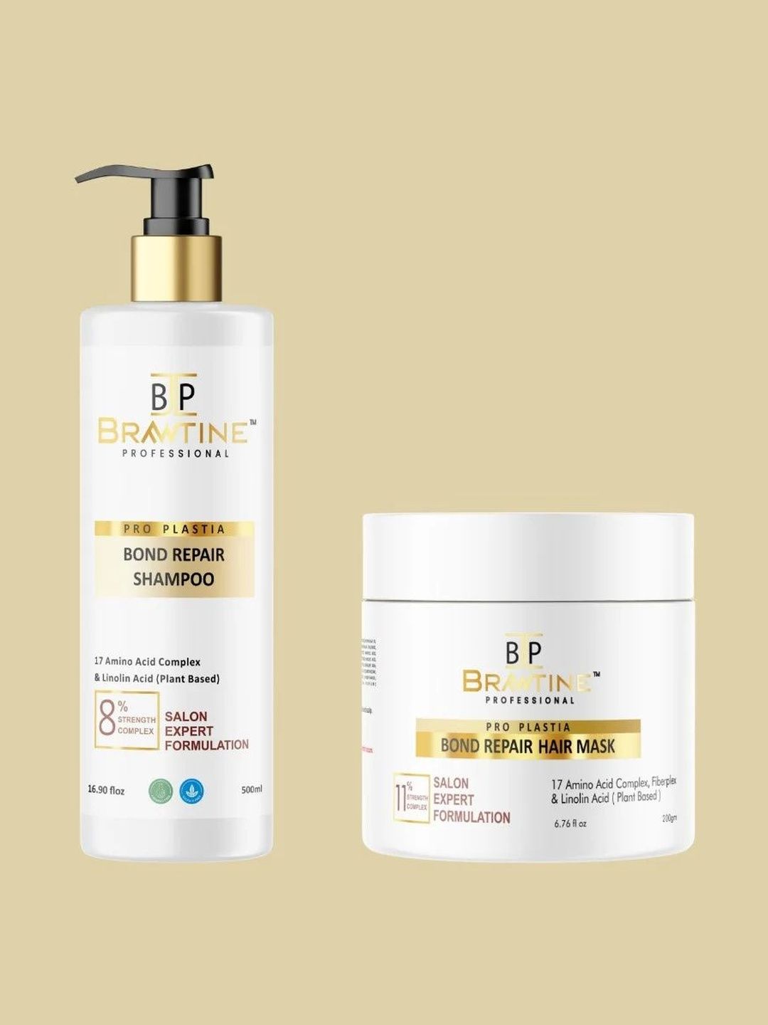 BRAWTINE PROFESSIONAL Set Of 2 Bond Repair Mask - 200 g & Hair Shampoo - 500 ml-image-15
