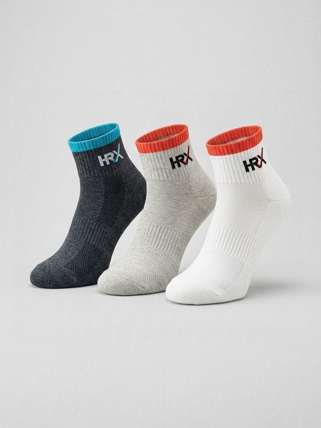 HRX by Hrithik Roshan Men Pack of 3 Cotton Blend Patterned Above Ankle Socks-picture-38