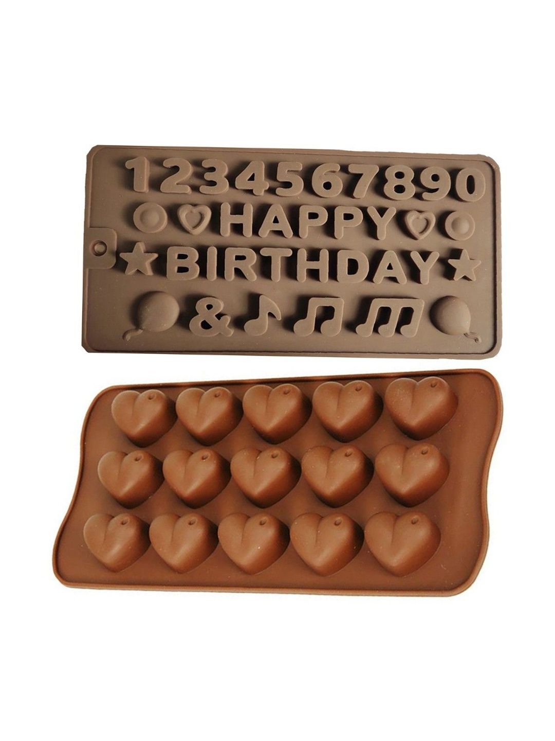 glamaxy Brown Heart-Shape & HappyBirthday Moulds-picture-26