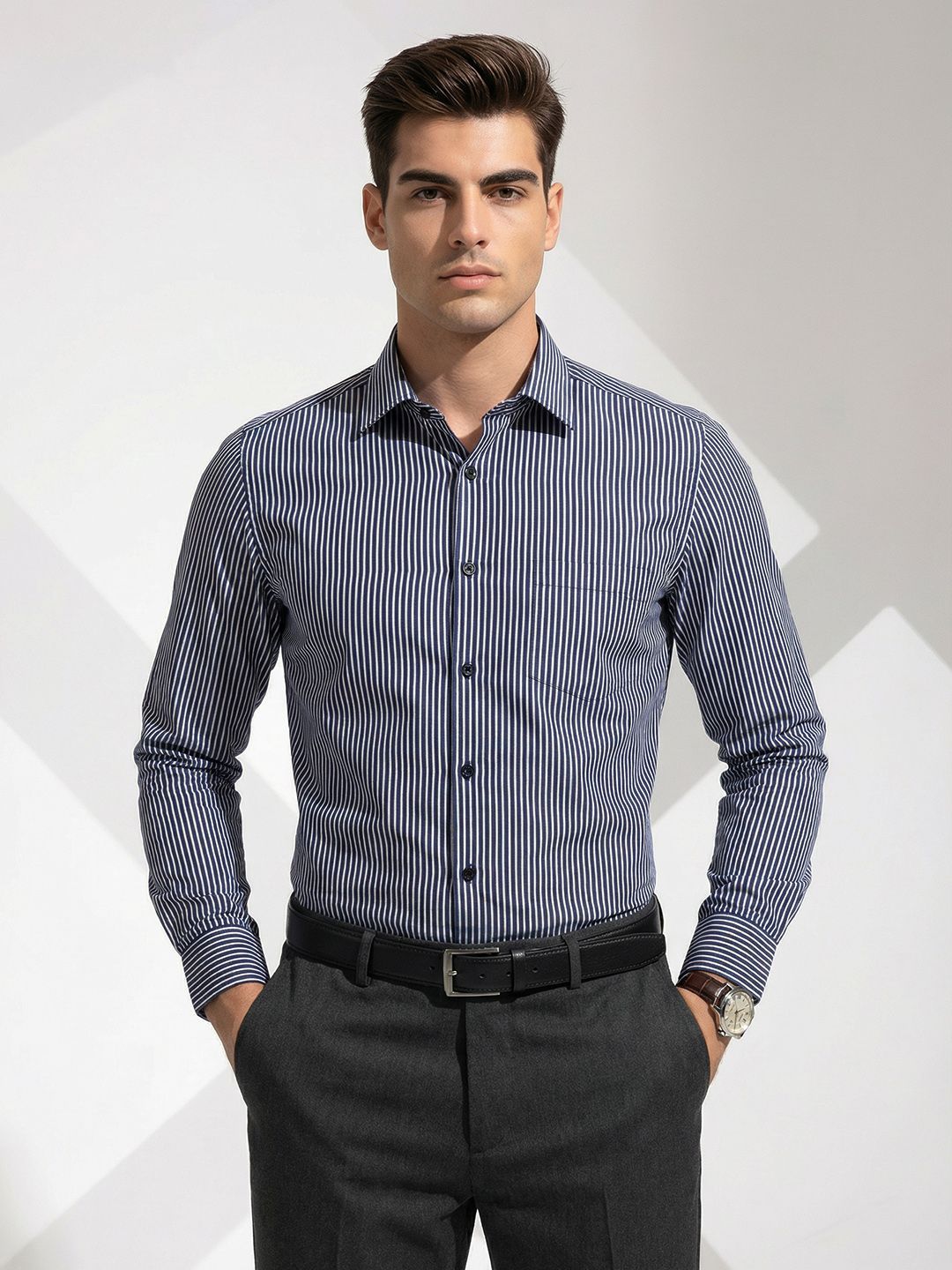 INVICTUS Urban Slim Fit Striped Formal Shirt-picture-13
