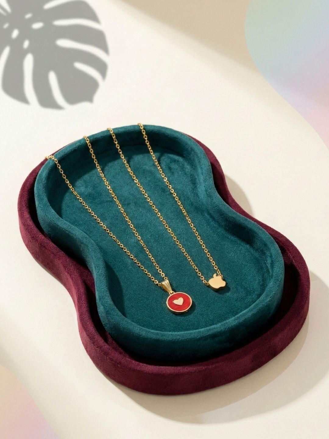 Lara Karen Set Of 2 Gold-Plated Pendants With Chains-picture-20