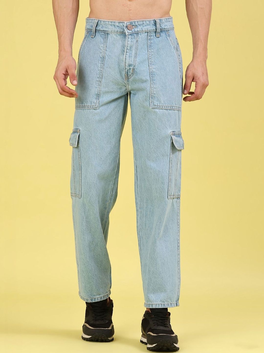 V-Mart Men Regular Fit Mid-Rise Light Fade Jeans-picture-16