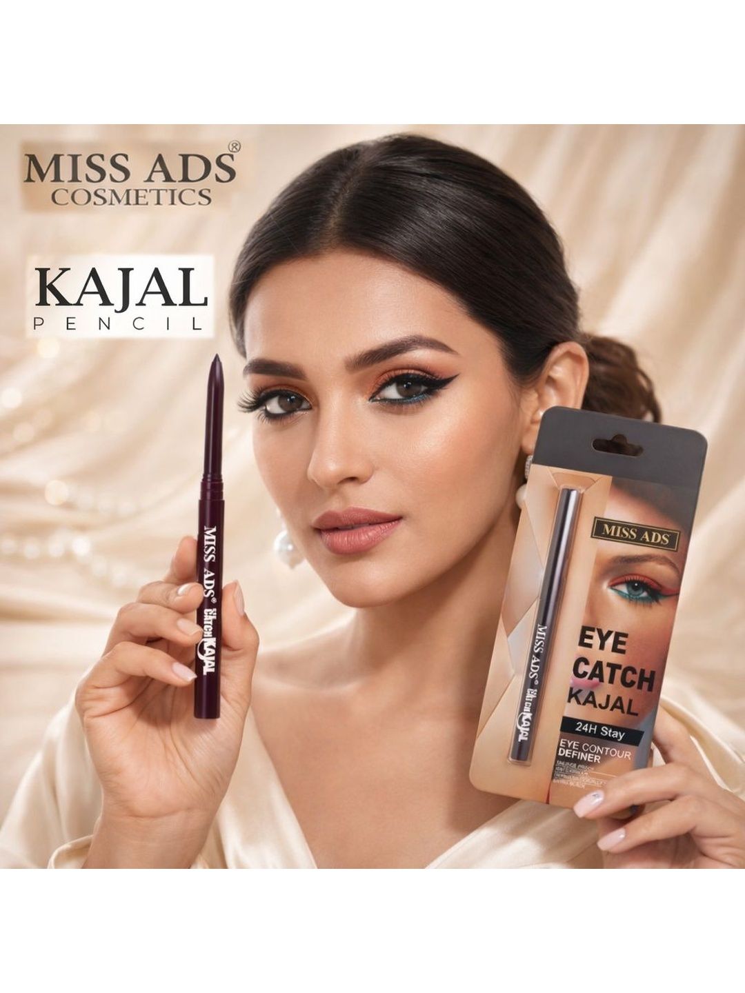 MISS ADS Long-Lasting Eyeliner & Kajal Pencil - 0.5 g - Black-picture-25