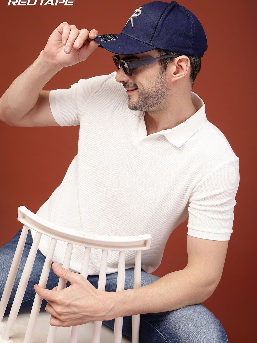 Red Tape Unisex Blue Solid Cotton Twill Baseball Cap with Adjustable Strap-picture-37