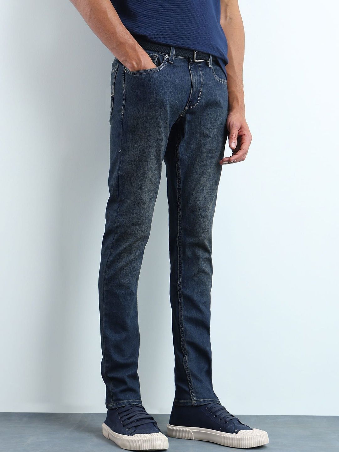 Flying Machine Men Skinny Fit Mid-Rise Light Fade Stretchable Jeans
