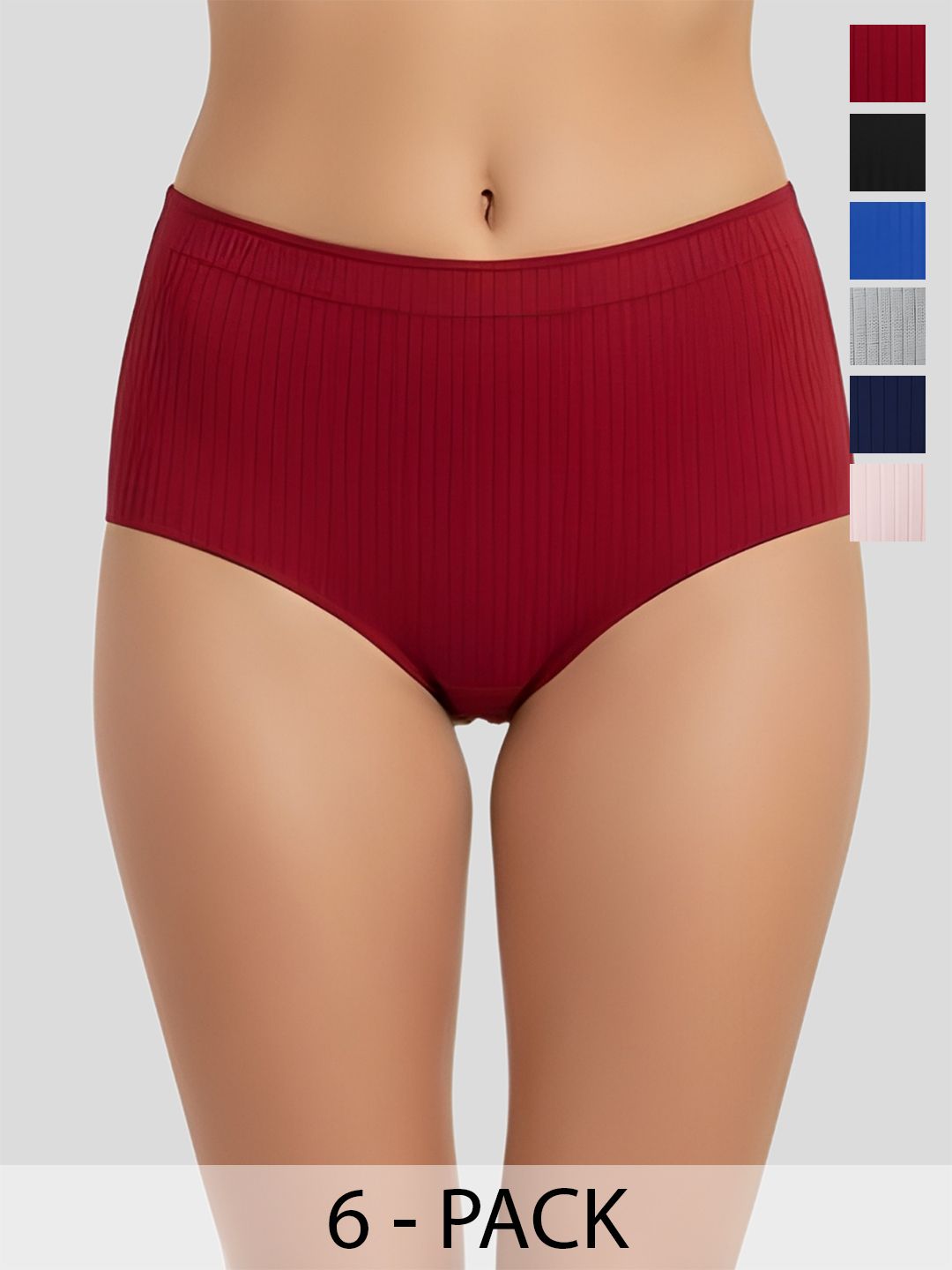 Liigne Women Lightweight Cotton Ultrasoft Seamless Like Panty - Pack Of 6-picture-48