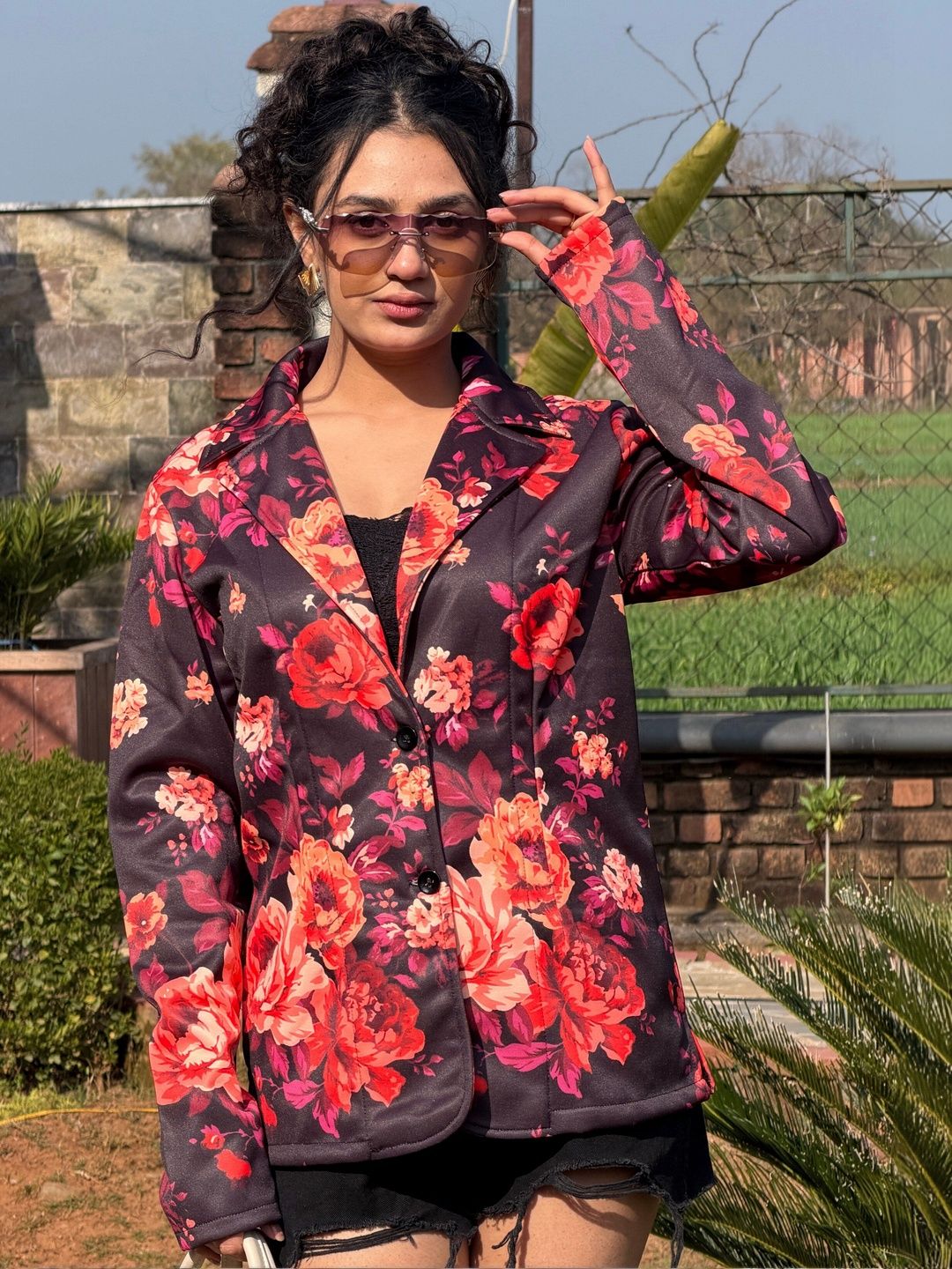 BAESD Printed Notched Lapel Single-Breasted Blazers-picture-19