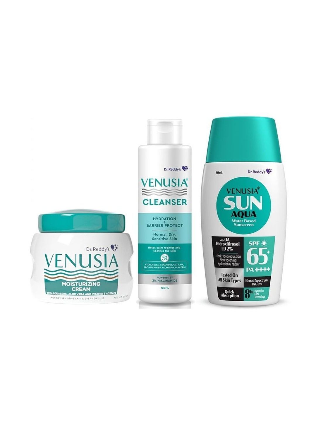 Venusia Set Of 3 Moisturizing Cream -100g With Hydrating Cleanser -125ml & Sunscreen -50ml-image-3