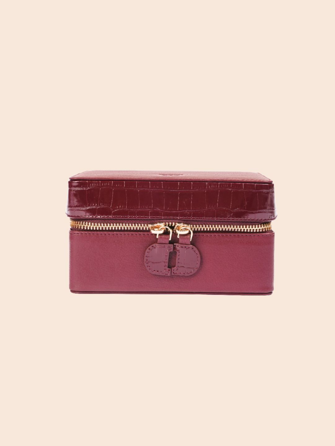 DEUCLID Maroon Travel Friendly Multi-Functional Leather Jewellery Organiser-image-27