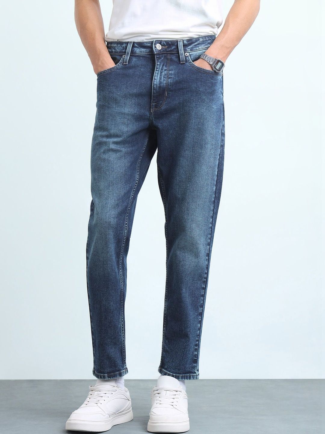 Flying Machine Men Tapered Fit Mid-Rise Light Fade Stretchable Jeans-picture-44