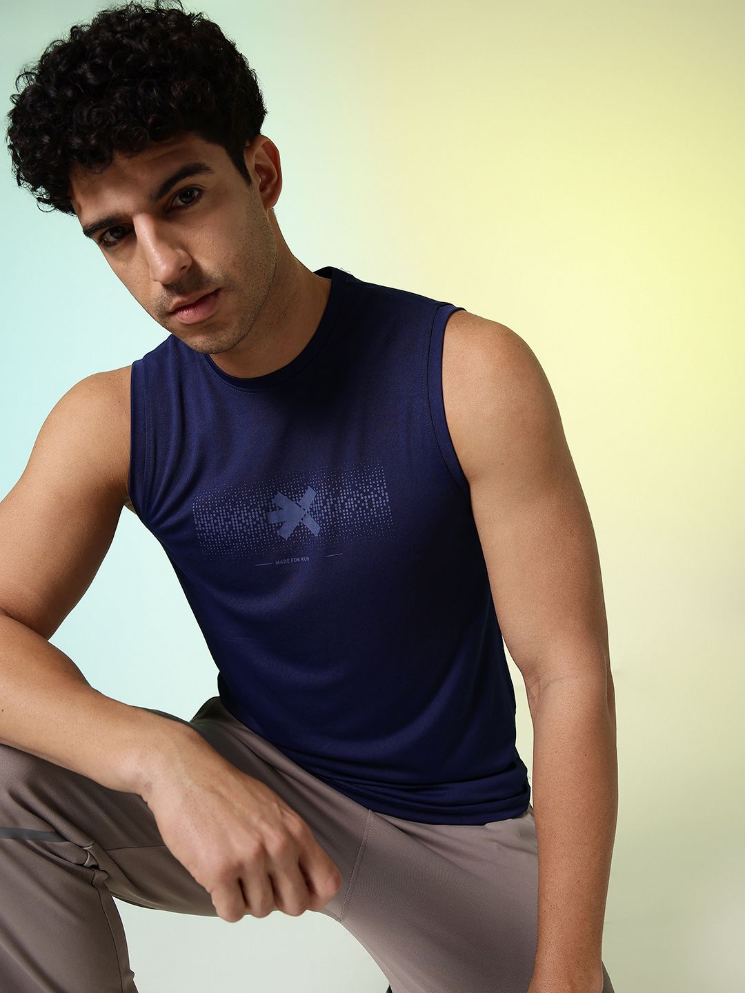 HRX by Hrithik Roshan Brand Logo Printed Rapid-Dry Running T-shirt-picture-2