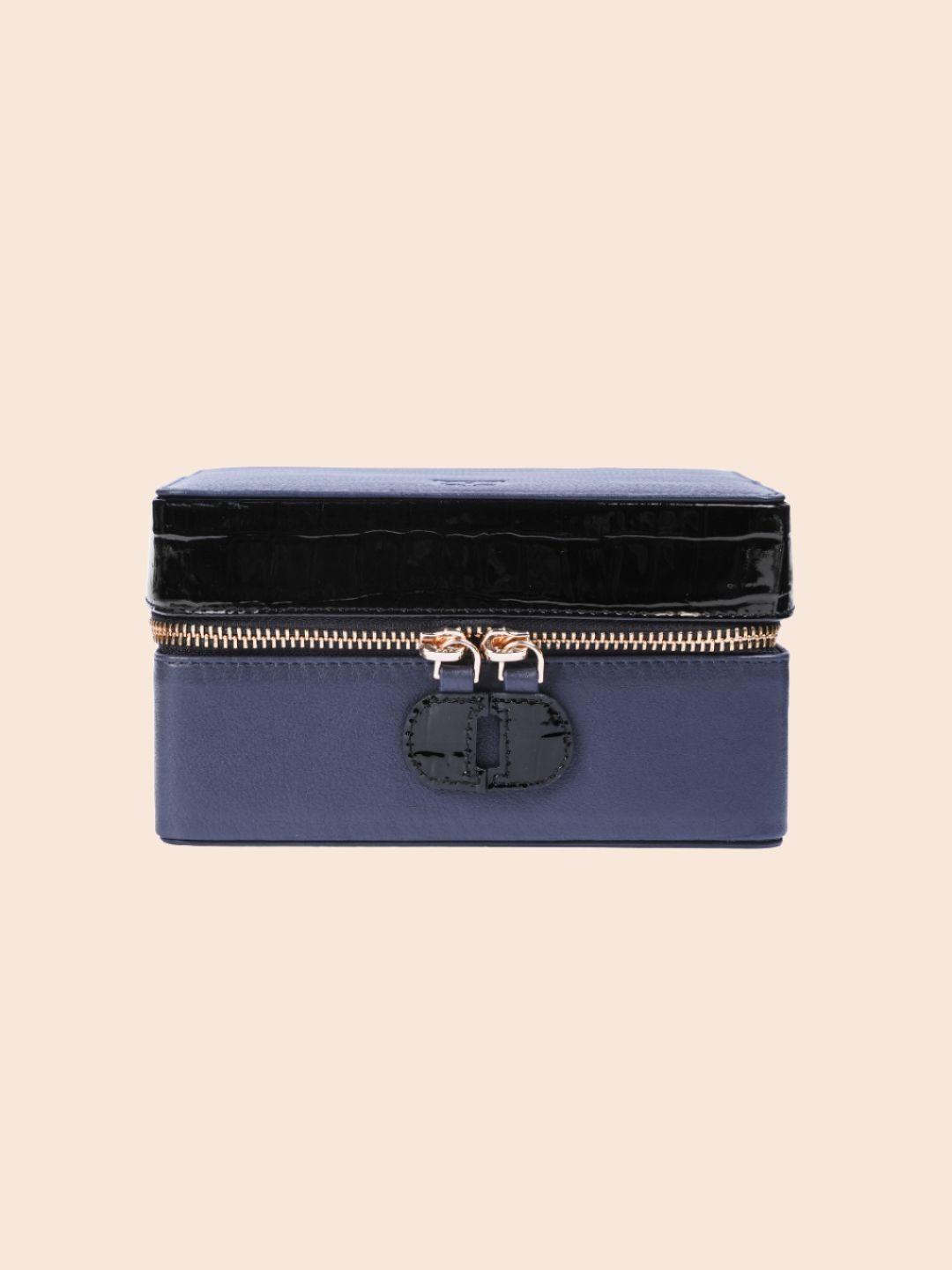 DEUCLID Blue Travel Friendly Multi-functional Leather Jewellery Organiser-image-2